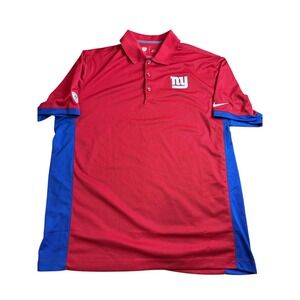 Nike New York Giants NFL Dri-FIT Training Polo Shirt Mens XL Red Blue